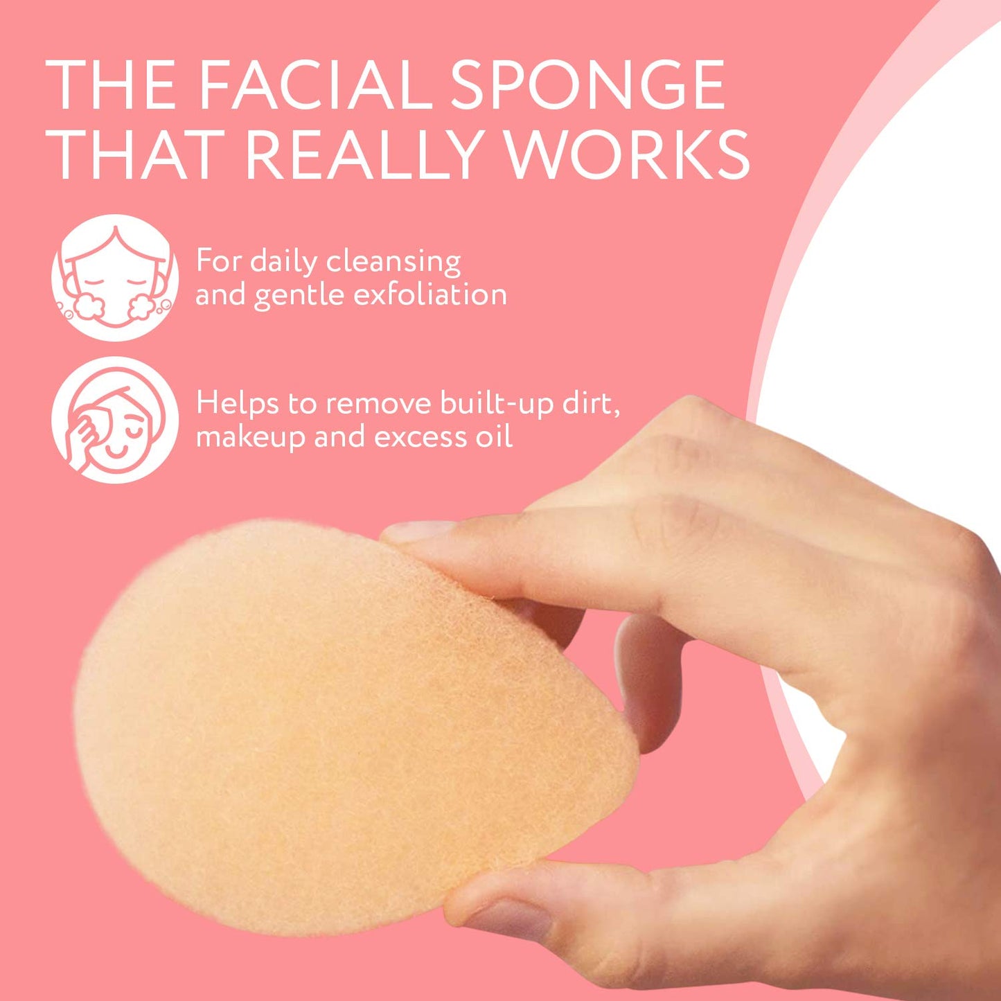 IMPRESA Face Scrubber Exfoliator Sponges - Regular Puff - Natural Medical-Grade Foam - 10 Pack Reusable Exfoliating Pads - Deep Cleanse & Dead Skin
