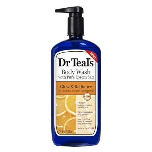 Body Wash with Pure Epsom Salt, Glow & Radiance, Vitamin C & Citrus Essential Oils Teal's, 24 fl oz (Pack of 2) Beauty & Personal Care Pure Epsom