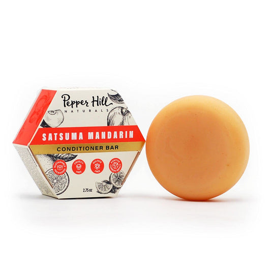 Pepper Hill Conditioner Bar - Satsuma Mandarin - Vegan, Plant-Based, Cruelty-Free, Solid Shampoo - Free of Sulfates, Plastics, Water, and Parabens