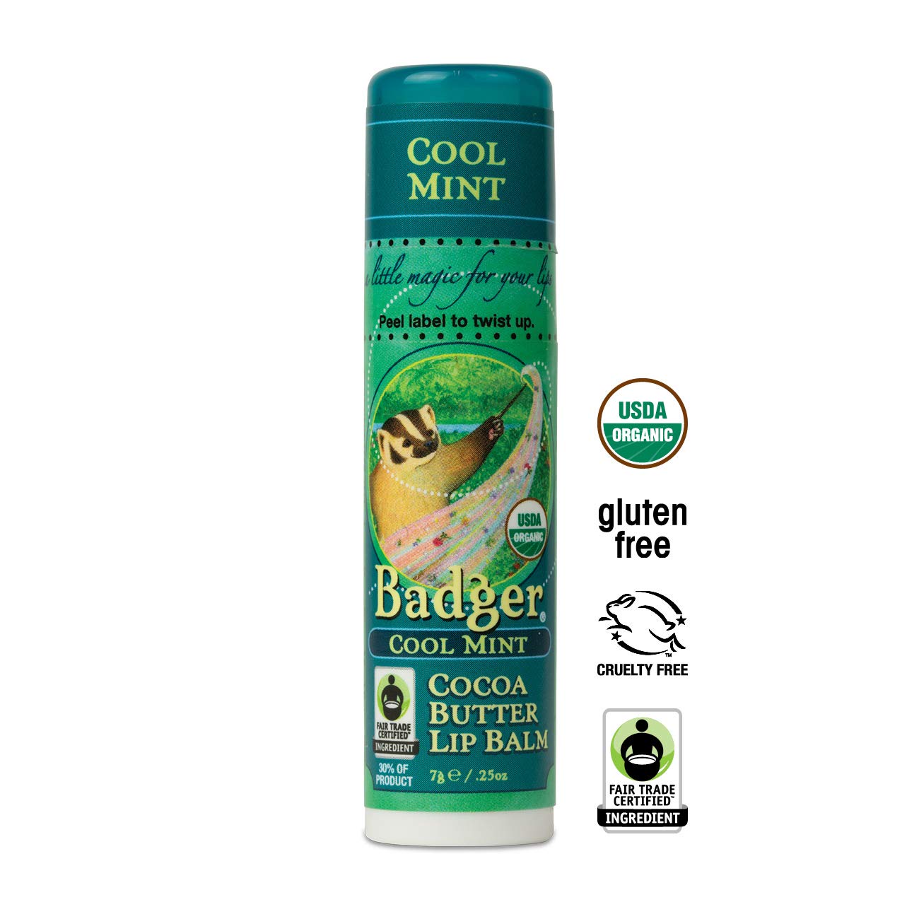 Badger Lip Balm Cool Mint, 0.25 Ounce