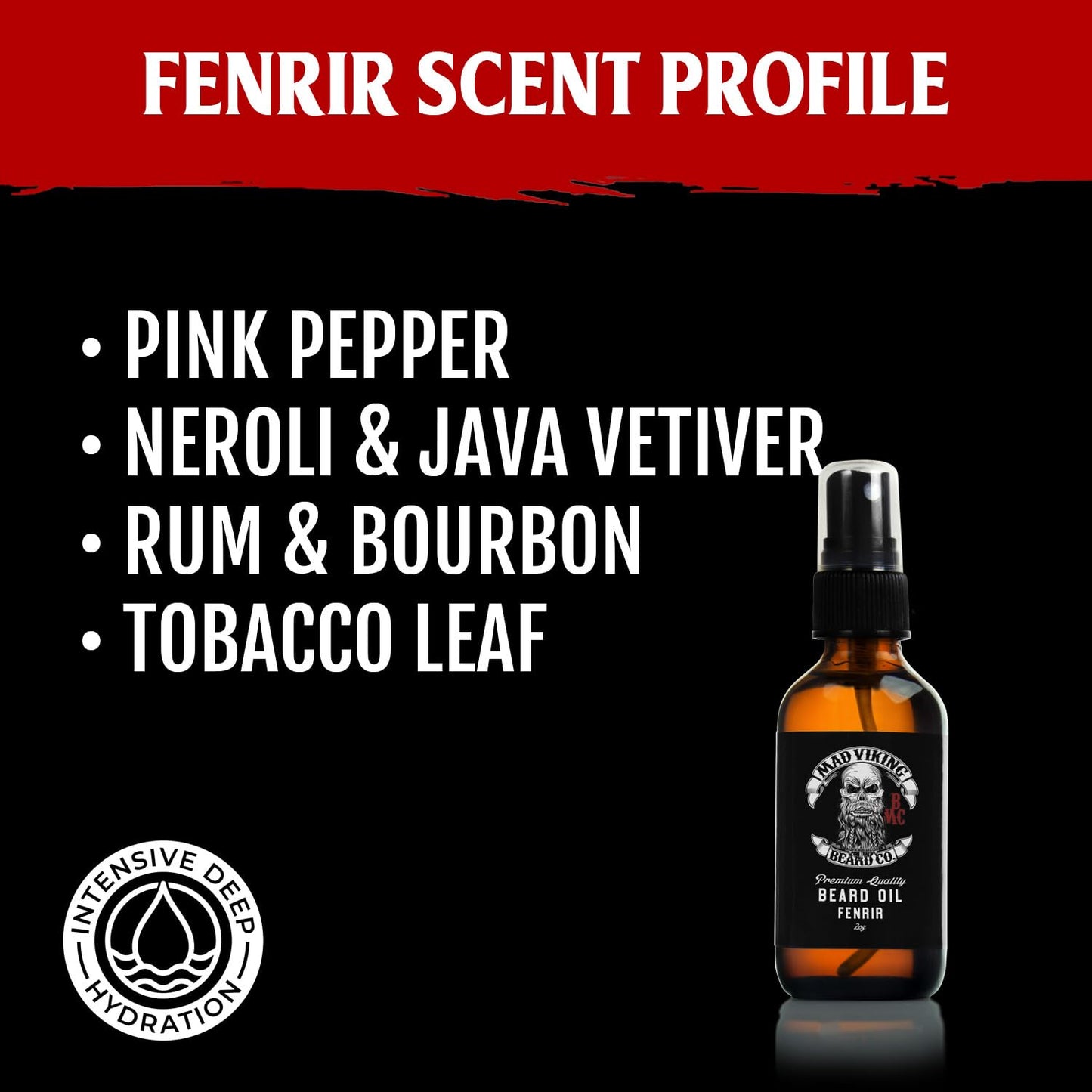Mad Viking Fenrir Beard Oil - Hydrate, Soften, And Grow Your Beard Naturally. Fight Itch And Dandruff With A Bold Neroli, Rum & Tobacco Scent. Made In Beauty and Personal Care MAD VIKING BEARD CO.