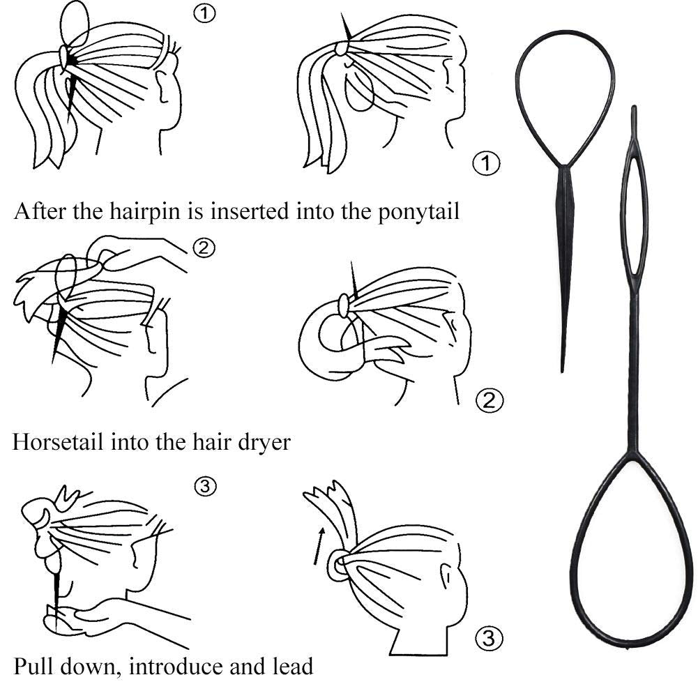 24 PCS Viking Hair Beads Beard Hair Beard Beads 6 PCS Pull Hair Pin Quick Beader 100 PCS Black Rubber Bands and a Bag