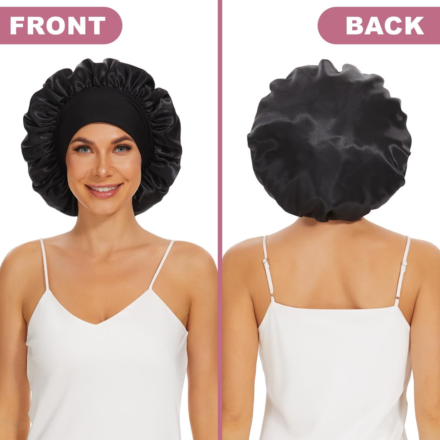 8Pcs Satin Bonnet Silk Bonnet, Hair Bonnet for Sleeping Beauty and Personal Care LEADUWAY