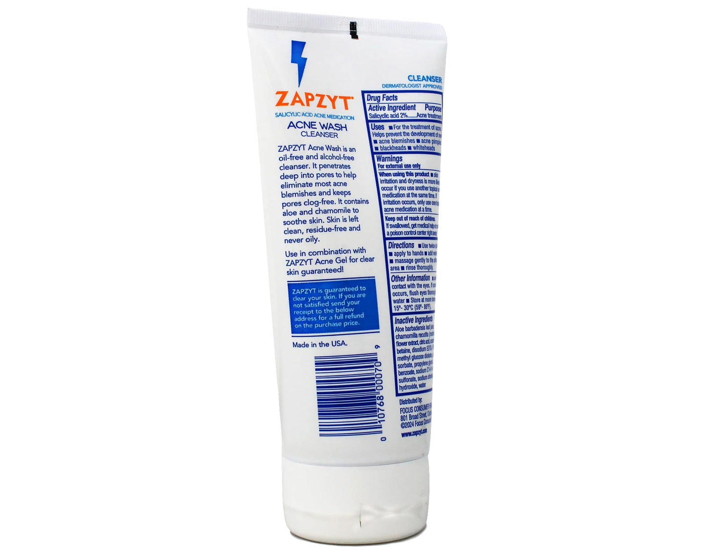 ZAPZYT Acne Wash with Salicylic Acid 6.25 oz (Pack of 10)