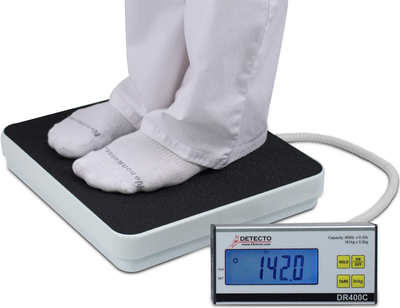 Detecto DR400C Healthcare Scale, Digital, 400 lb x .5 lb / 180 kg x .2 kg