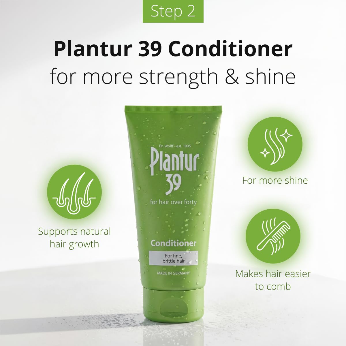 Plantur 39 3-Step System for Fine and Brittle Hair Bundle with Phyto-Caffeine Formula to Promote Natural Growth, Shampoo (8.45 Oz), Conditioner (5.07