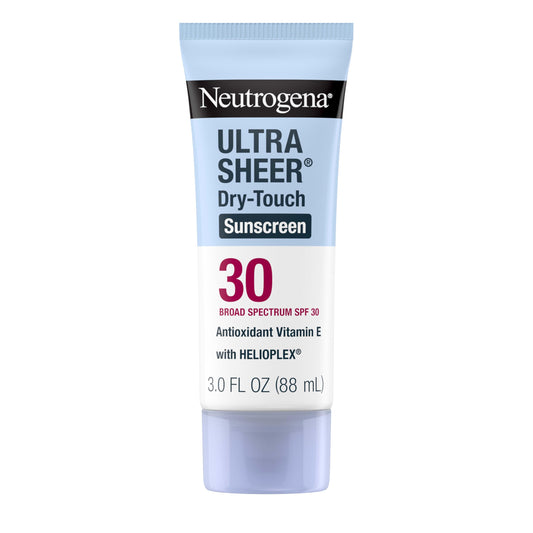 Neutrogena Ultra Sheer Dry-Touch Sunscreen SPF 30 for Face & Body, Lightweight Non Greasy Broad Spectrum UVA/UVB Protection, No White Cast, Water