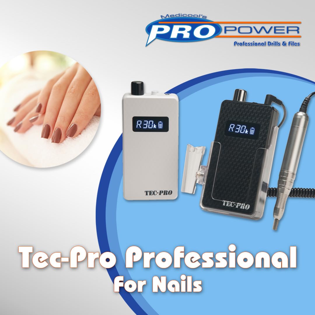 Tec-Pro Portable & Rechargeable Nail Drill | TEC-PRO-WHT Beauty & Personal Care Medicool
