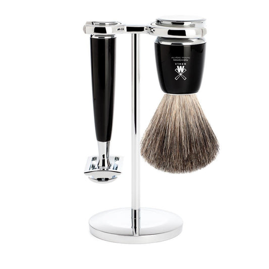 MÜHLE RYTMO 3-piece Pure Badger Safety Razor Luxurious Modern Shaving Set - Perfect for Every Day Use, Barbershop Quality Close Smooth Shave Beauty and Personal Care MÜHLE