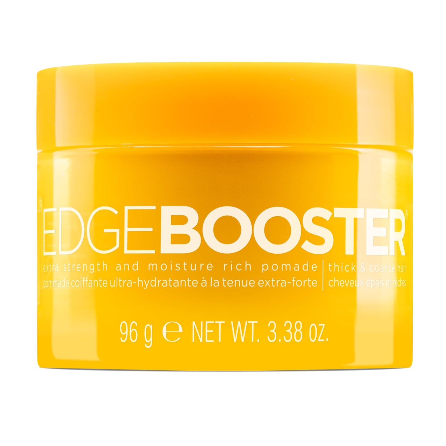 Style Factor Edge Booster Extra Strength & Moisture Rich Pomade | Strong Hold Edge Control Gel for Thick & Coarse Hair | High Shine, Non-Greasy