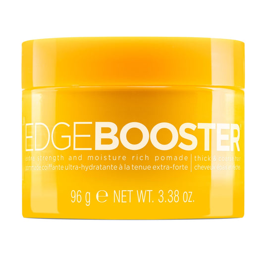 Style Factor Edge Booster Extra Strength & Moisture Rich Pomade | Strong Hold Edge Control Gel for Thick & Coarse Hair | High Shine, Non-Greasy