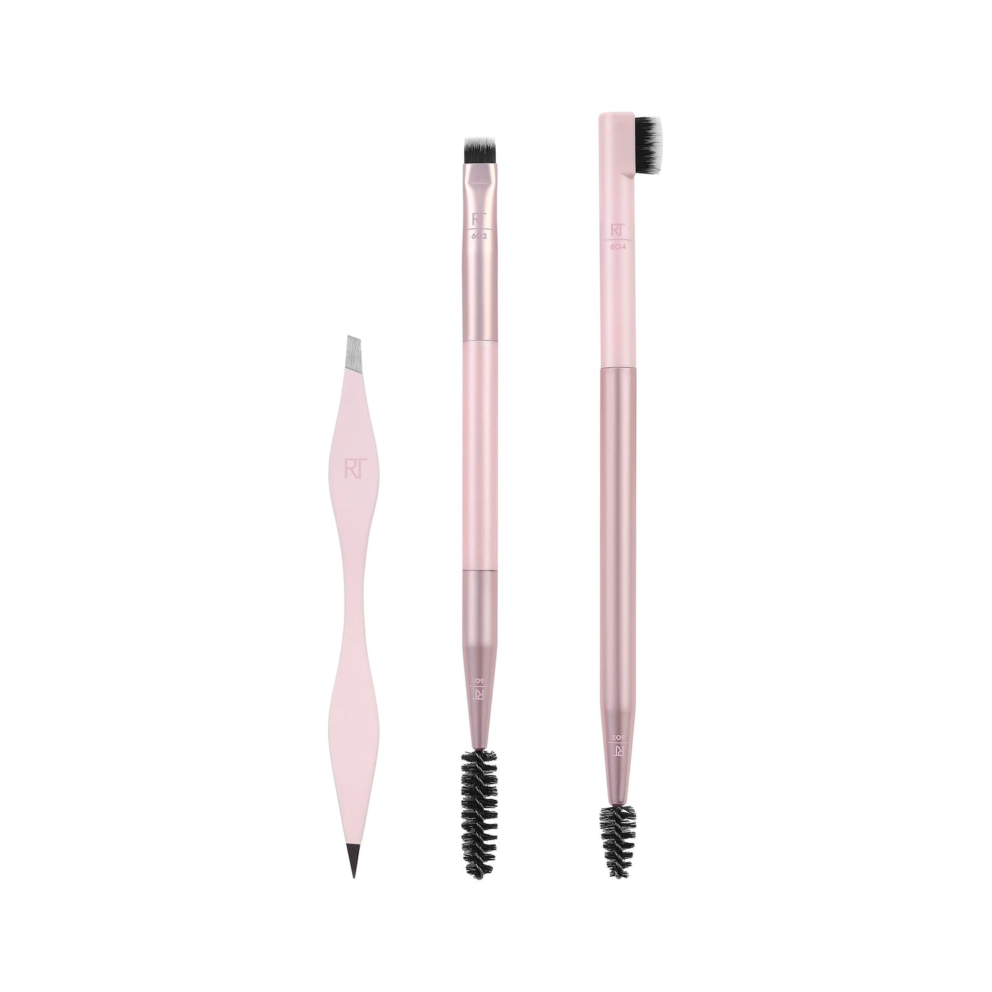 Real Techniques Brow Shaping Set, Spoolie, Tweezers & Brow Brushes, Dual-Ended Tools, For Styling, & Shaping Eyebrows, Get Full, Fluffy Brows