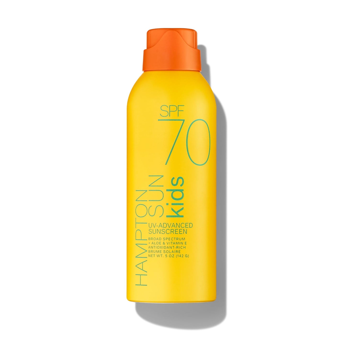 Hampton Sun SPF 70 Continuous Mist Sunscreen for Kids, Broad Spectrum + Advanced Water/ Sweat Resistance, Antioxidant-Rich Vitamin E + Aloe