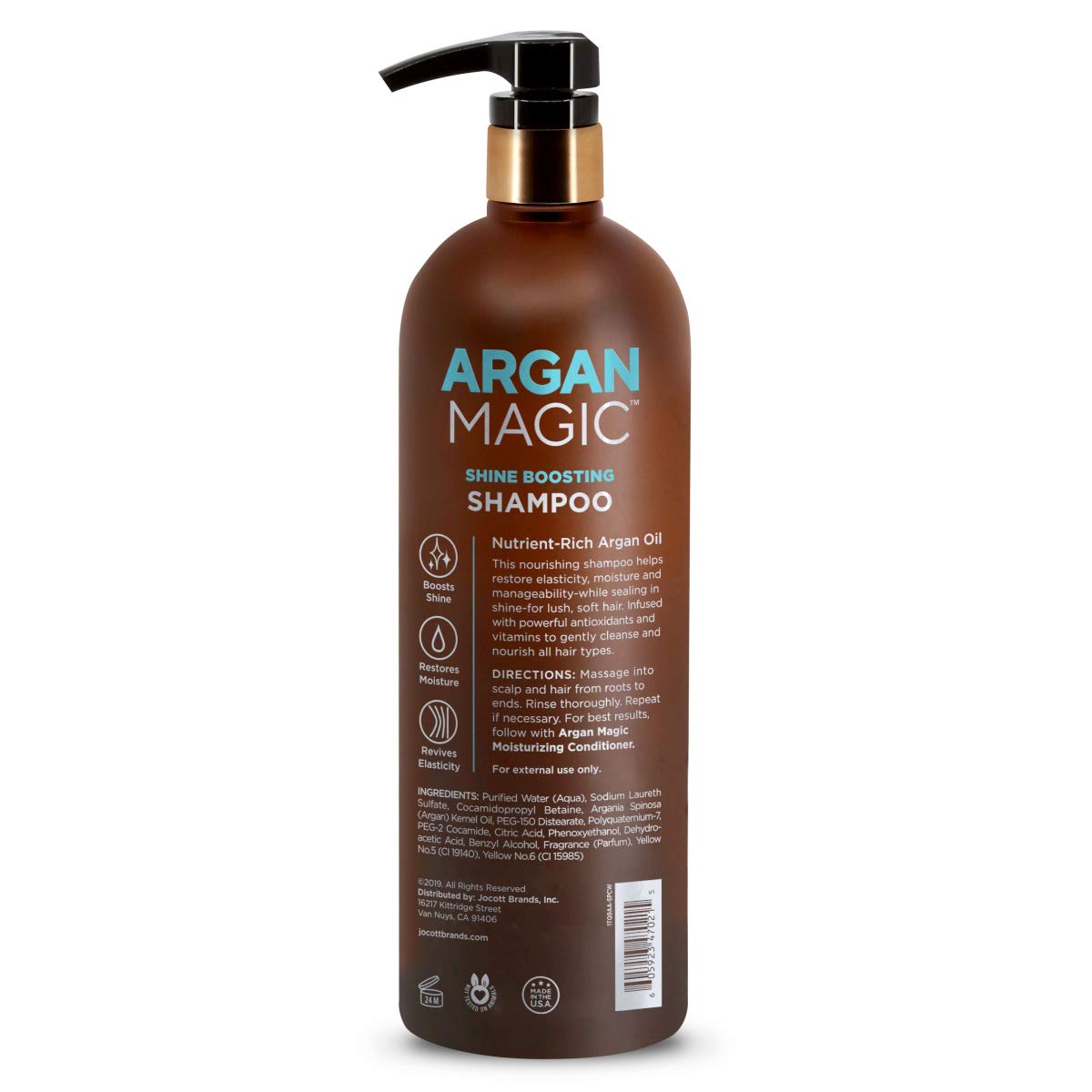 Argan Magic Shine Boosting Shampoo - Gently Cleanses and Restores Hair to Calm Frizz and Boost Shine | Made in USA, Paraben Free, Cruelty Free (1