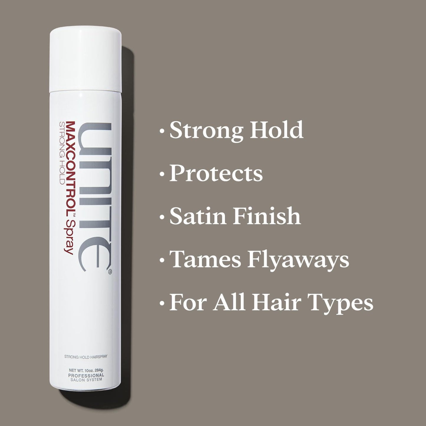 UNITE Hair - MAXCONTROL Spray - Strong-Hold, Brushable Hairspray for All Hair Types - Frizz Control & Thermal Protection - Paraben-Free - 10 oz