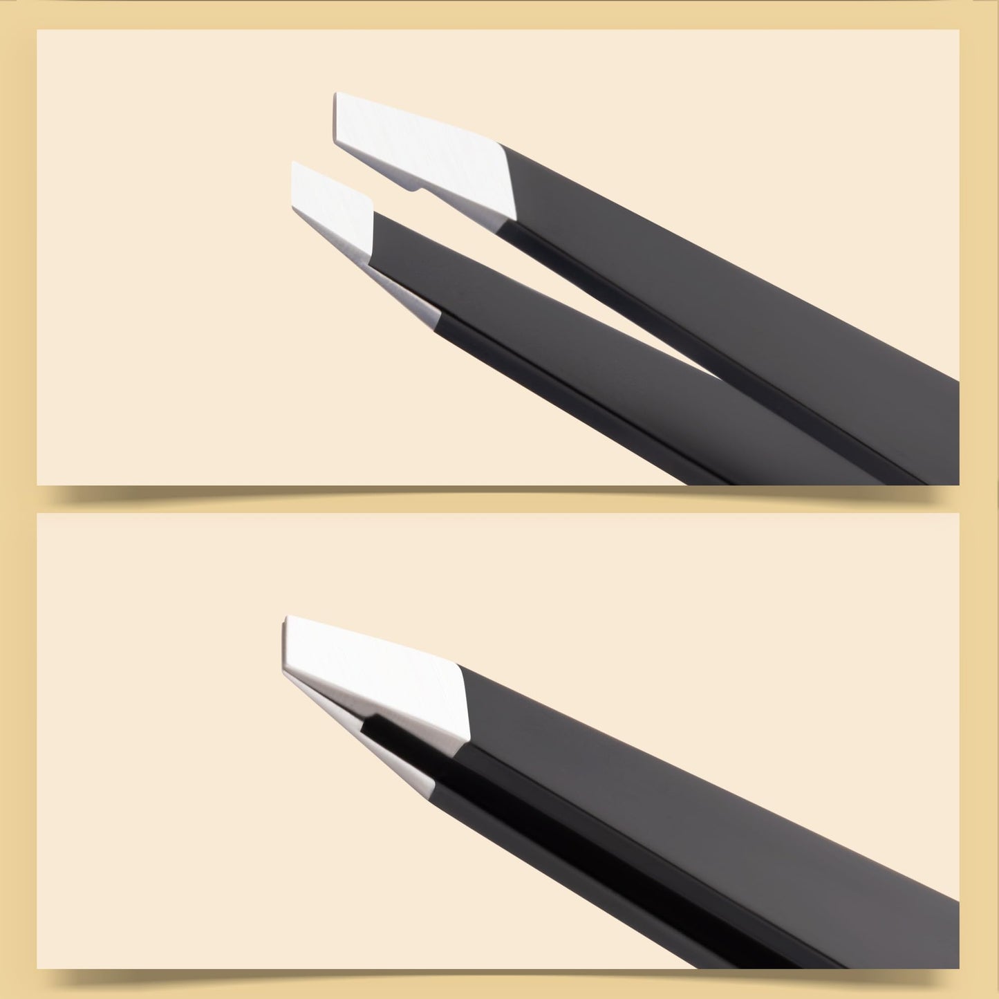 2-Pack Tweezers for Eyebrows, Facial Hair, Ingrown Hair Removal, Slant and Point Tip Tweezer Set for Women and Men, Professional Stainless Steel Beauty and Personal Care Diodiva