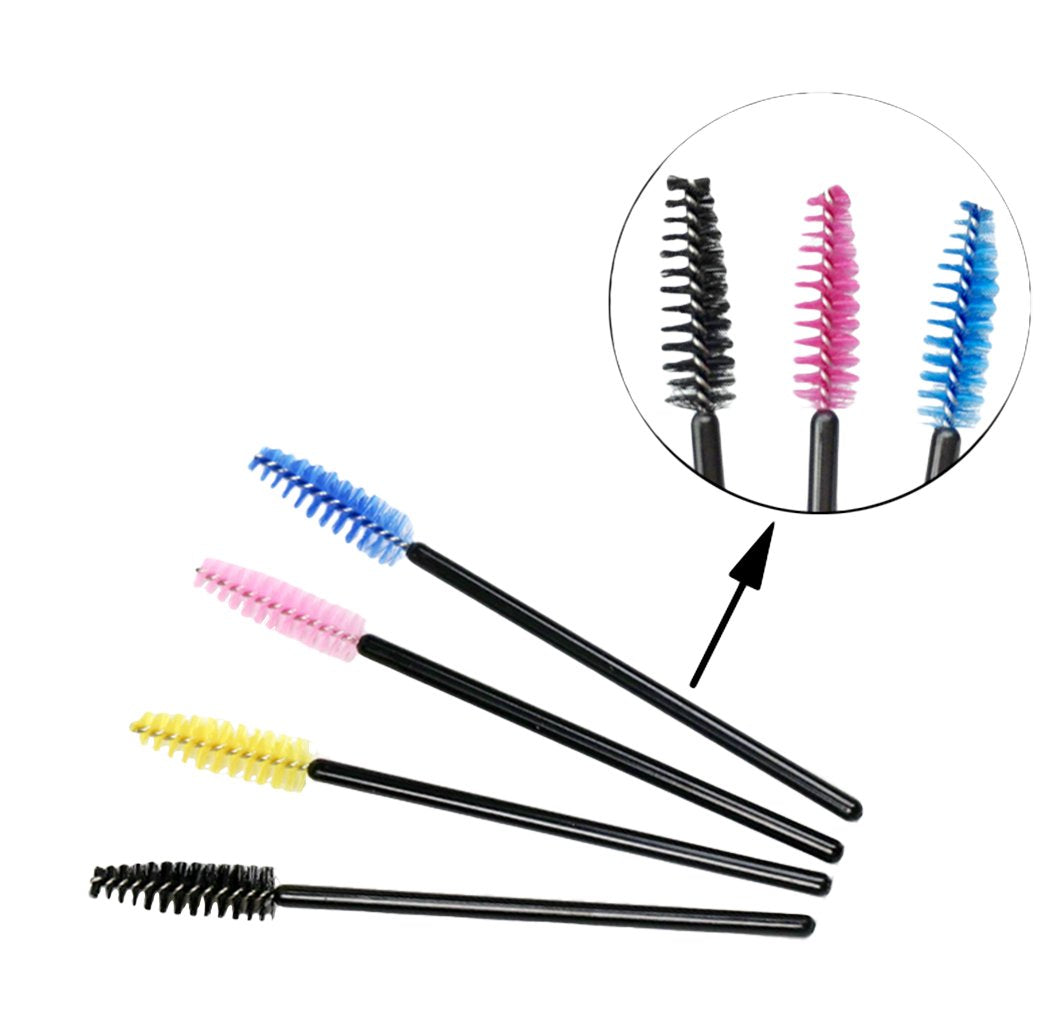 Xiaoyu 100PCS Disposable Mascara Wands Eyelash Applicator Eyebrow Brush - White