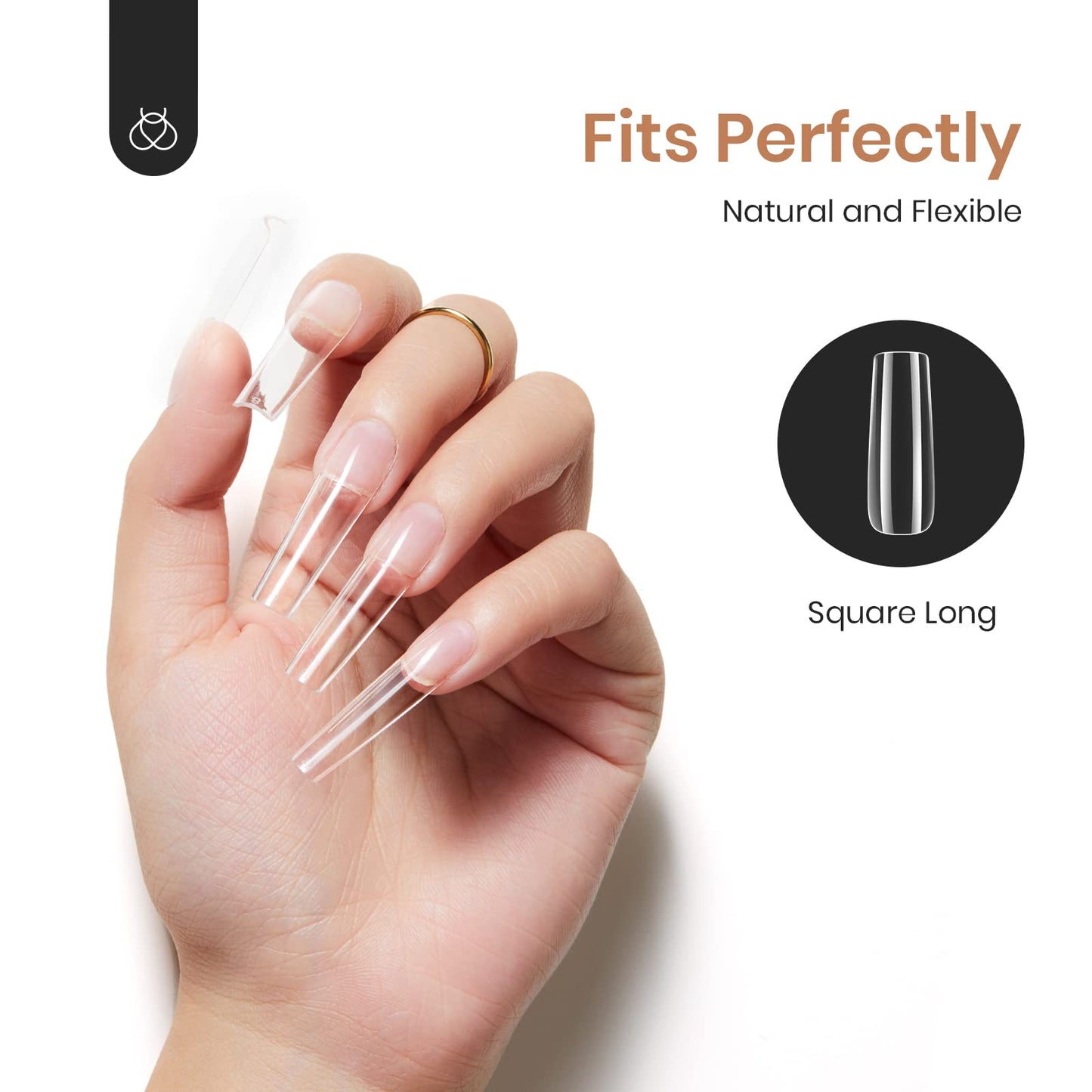 Beetles Gel Nail Tips, 500Pcs Pre-shaped Long Square Gelly Clear Press on Nail Tips Full Cover Acrylic False Nails Extensions Soak Off for Art Women Beauty and Personal Care beetles Gel Polish