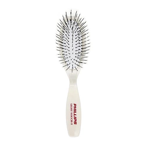 Phillips Brush Light Touch 2 Oval Cushioned Brush (Purse Sized), with Ball Tipped Nylon Bristles, Contoured Handle