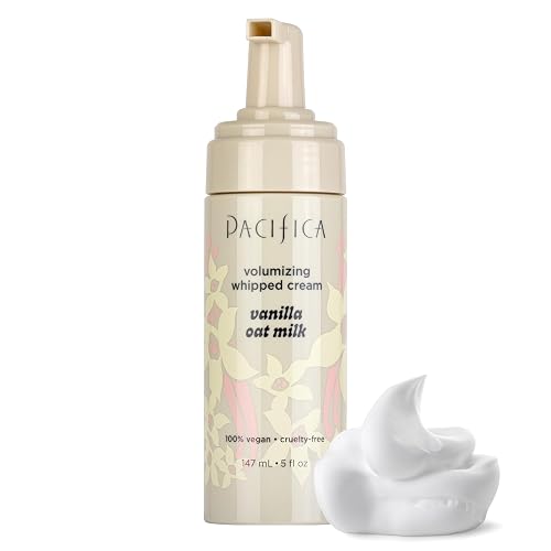 Pacifica Hair Mousse - Vanilla Oat Milk - Light Hold for Soft Volume & Hydration with Touchable Hold, Delightful Vanilla Scent, Vegan & Cruelty-Free