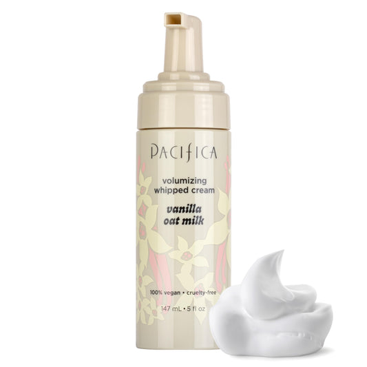 Pacifica Hair Mousse - Vanilla Oat Milk - Light Hold for Soft Volume & Hydration with Touchable Hold, Delightful Vanilla Scent, Vegan & Cruelty-Free
