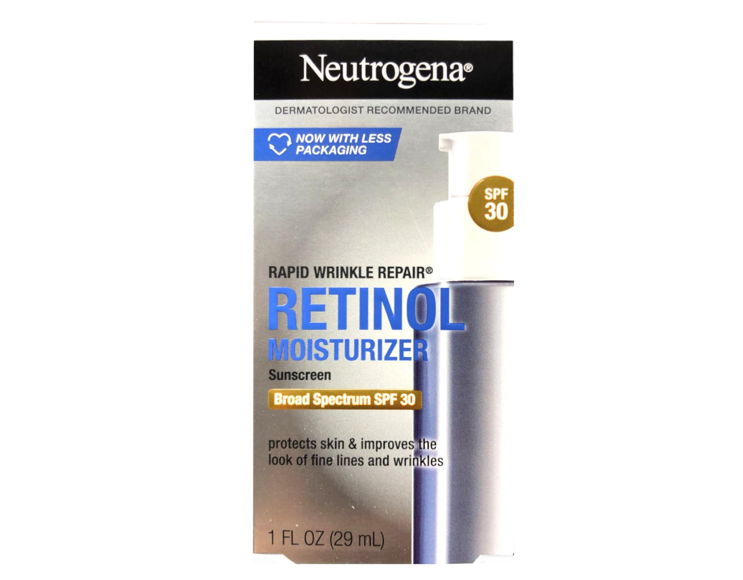 Neutrogena Rapid Wrinkle Repair Daily Face Moisturizer with SPF 30 & Hyaluronic Acid, 1 Fl. Oz. 4 Pack