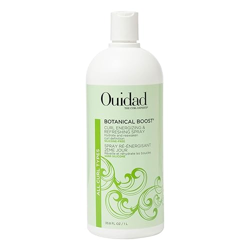 Ouidad Botanical Boost Curl Energizing & Refreshing Hair Spray, 33.8 fl oz, Lasting Definition, No-Residue Refresher Spray for Curly Hair, Adds