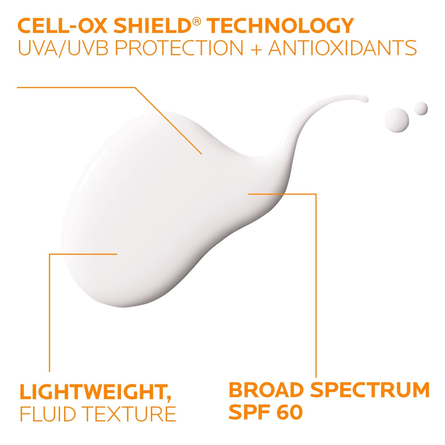 La Roche-Posay Anthelios Light Fluid Facial Sunscreen SPF 60, Lightweight Sunscreen For Face, Fluid Texture, Broad Spectrum SPF + Antioxidants, Oil