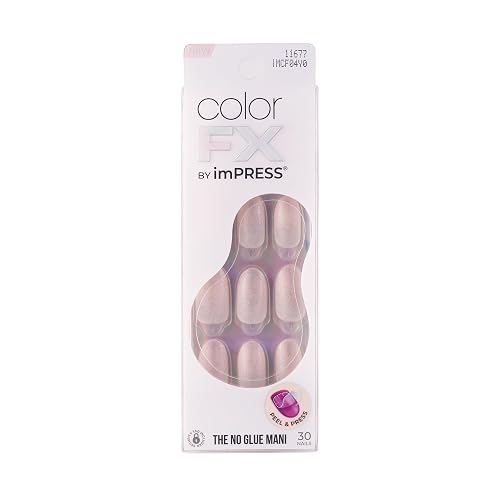 KISS Impress Color FX No Glue Mani 30 Pcs Press on Nails, Medium False Nails, Metallic Chrome & Cat Eye, Peel & Press, Hassle-Free Removal, Includes Beauty & Personal Care KISS
