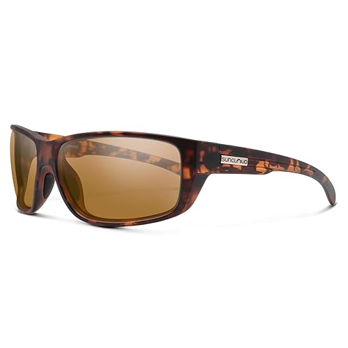 Suncloud Milestone Polarized Sunglass with Polycarbonate Lens, Matte Tortoise Frame/Brown, One Size