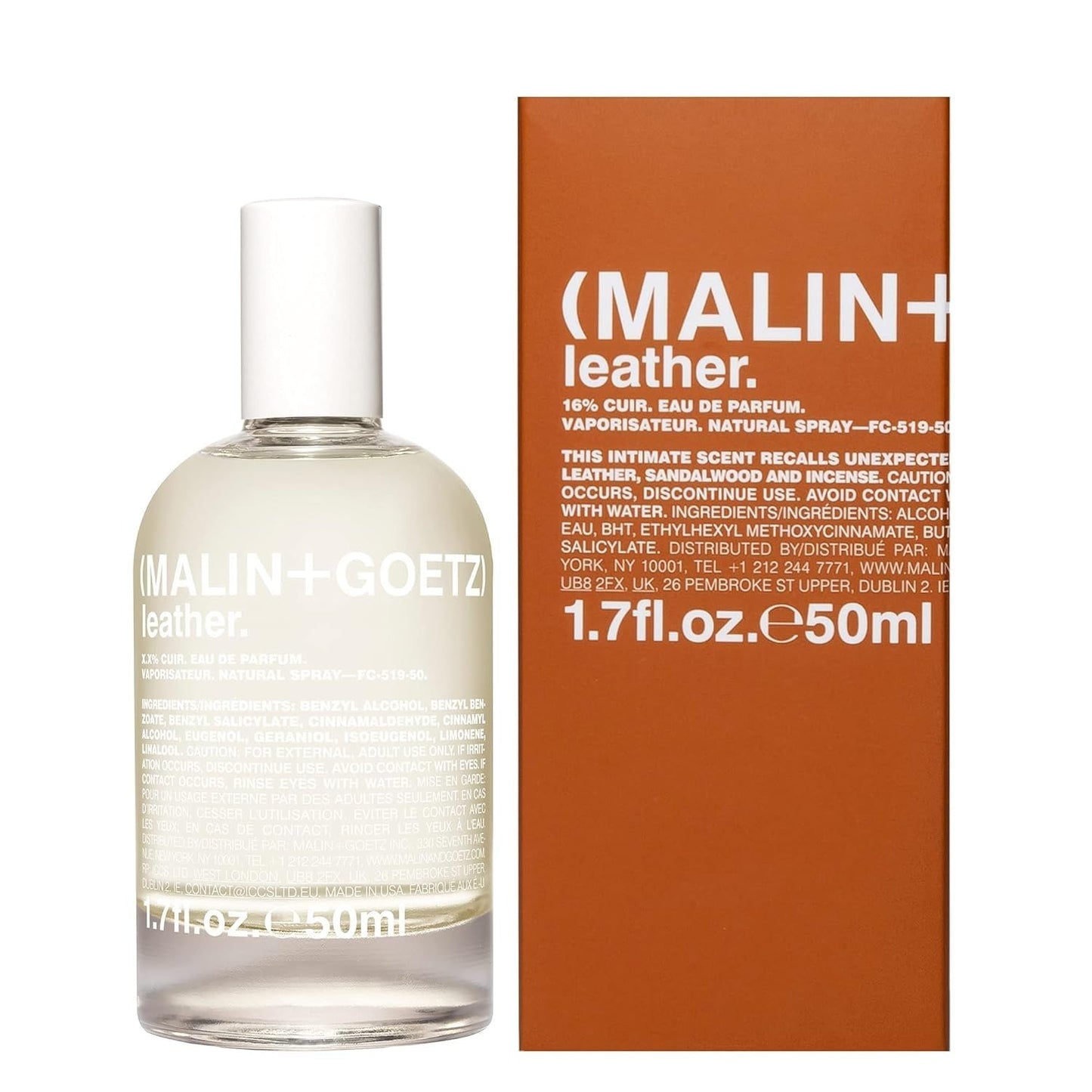 Malin + Goetz Leather Eau de Parfum, 1.7 Fl. Oz. - Men & Women's Perfume, Modern Fragrance, Rustic Wood Scented Perfume, Vintage Leather Scent, Vegan