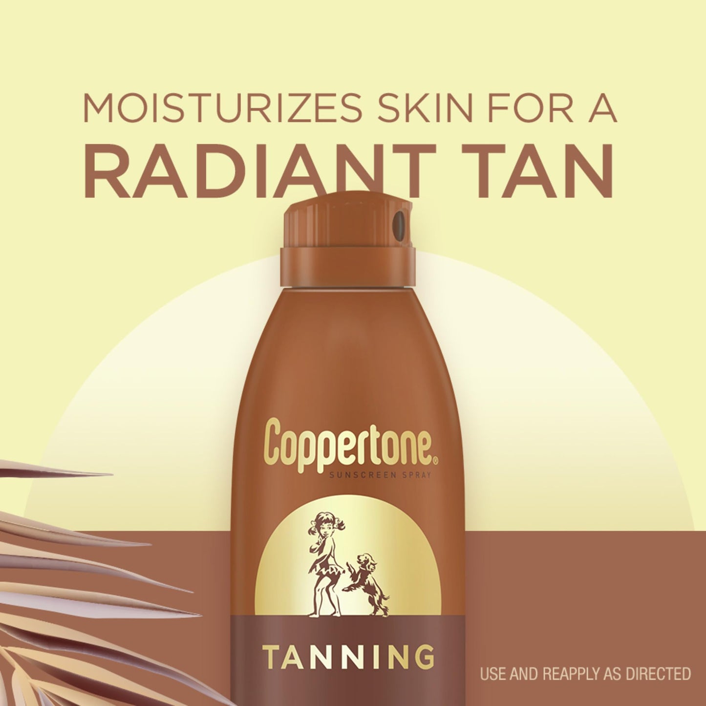 Coppertone Tanning Sunscreen Spray with Broad Spectrum SPF 15, Water Resistant Spray Sunscreen, Lightweight and Non-Greasy, 5.5 Oz
