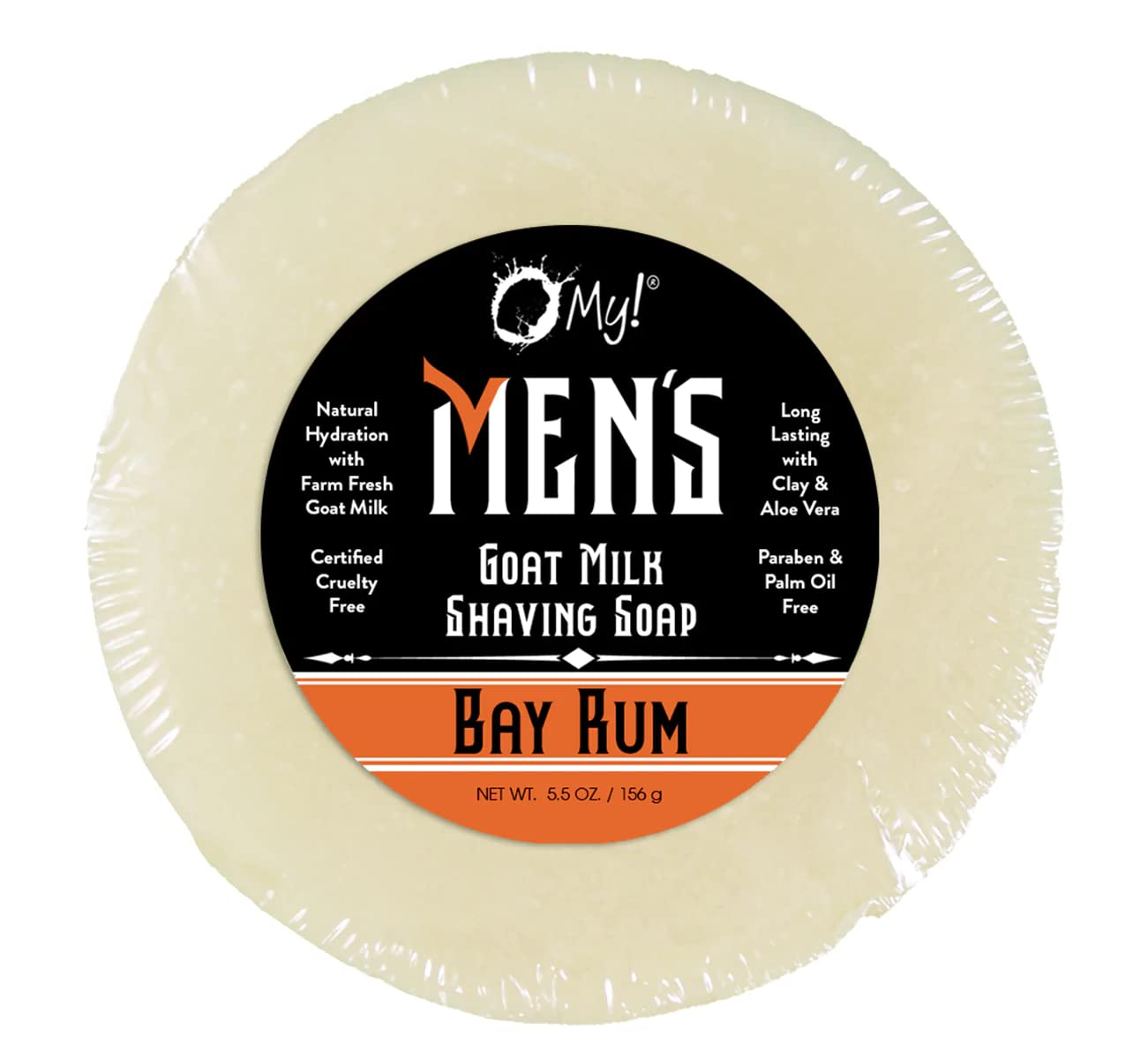 O My! Goat Milk Shaving Soap 5.5z - Fragrance Free - Get your Healthy Goat Milk Wet-Shave On with O My! - Paraben Free - Shea Butter, Vit E - Leaping Beauty and Personal Care O My!
