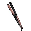 INFINITI PRO CONAIR Rose Gold Ceramic Flat Iron Hair Straightener, 1-Inch Flat Iron with Extra-Long Plates, including a Floating Plate, Advanced Heat