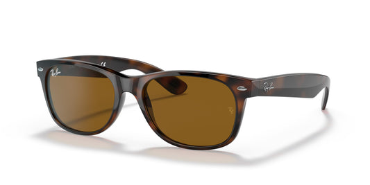 Ray-Ban RB2132 New Wayfarer Square Sunglasses, Yellow/Brown Tortoise/CRYstal Brown, 52 mm