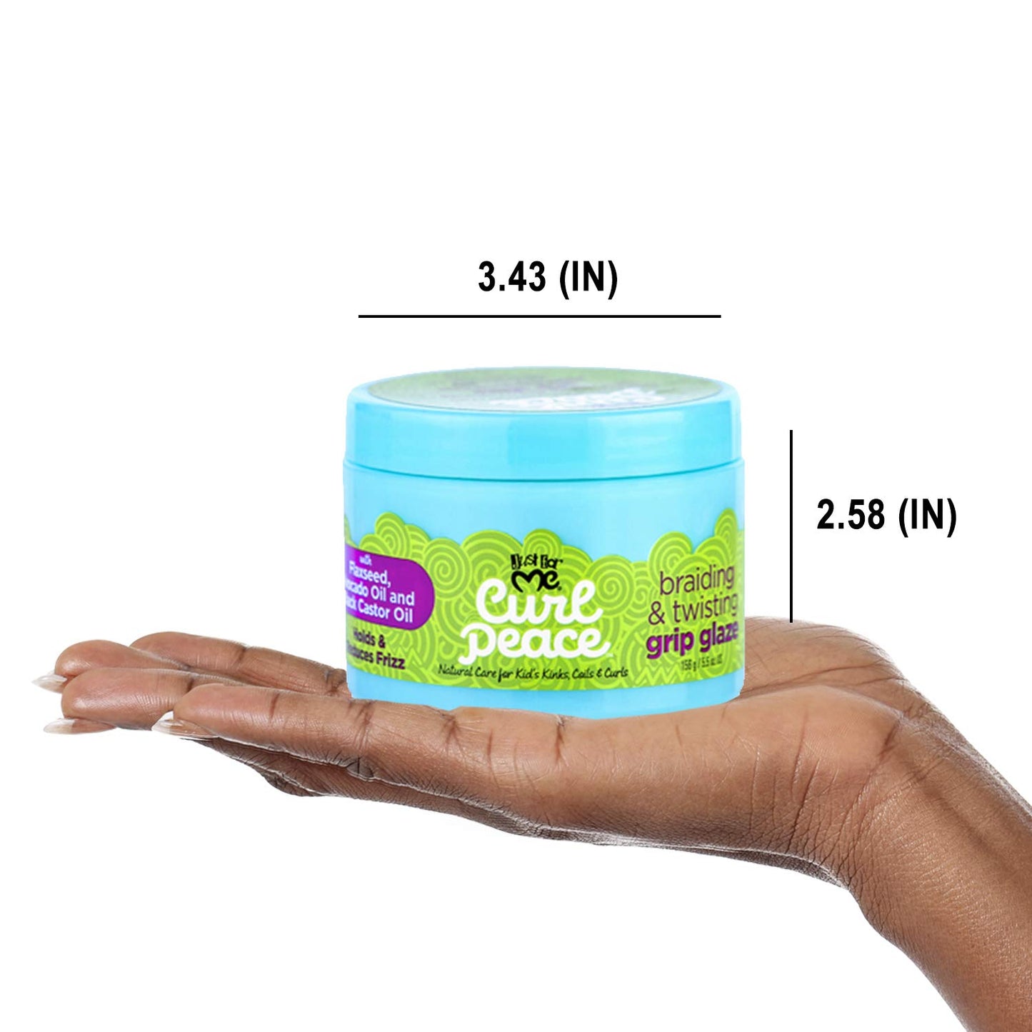 Just For Me Curl Peace Braiding & Twisting Grip Glaze - Holds & Reduces Frizz, Contains Flaxseed, Avocado Oil & Black Castor Oil, Nourishes