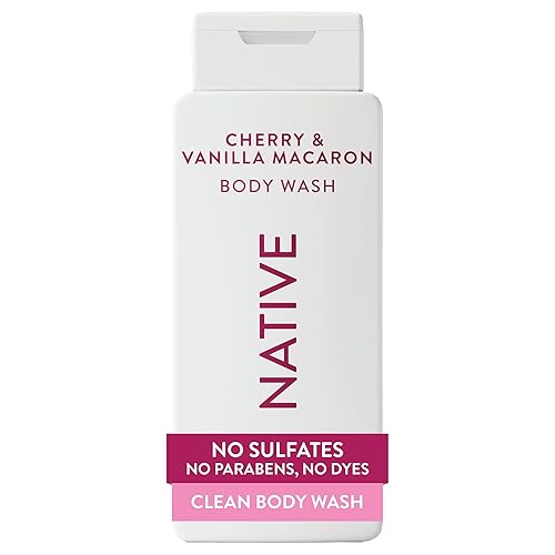 Native Cherry & Vanilla Macaron Scent 24-Hr Refreshing Clean Body Wash for Women & Men, All Skin Types Incl. Sensitive, Leaves Skin Feeling Clean