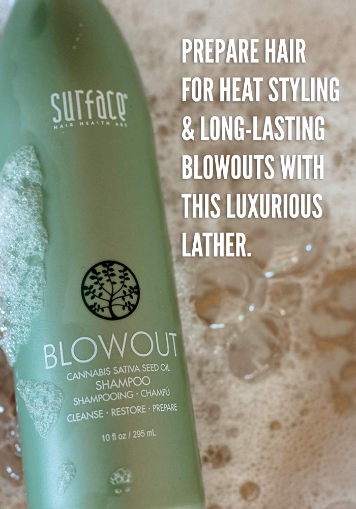 Surface Hair - Blowout Shampoo - Organic Shampoo for Women and Men, Heat-Resistant with Babassu Oil for Longer Lasting Blowouts - 10 fl oz