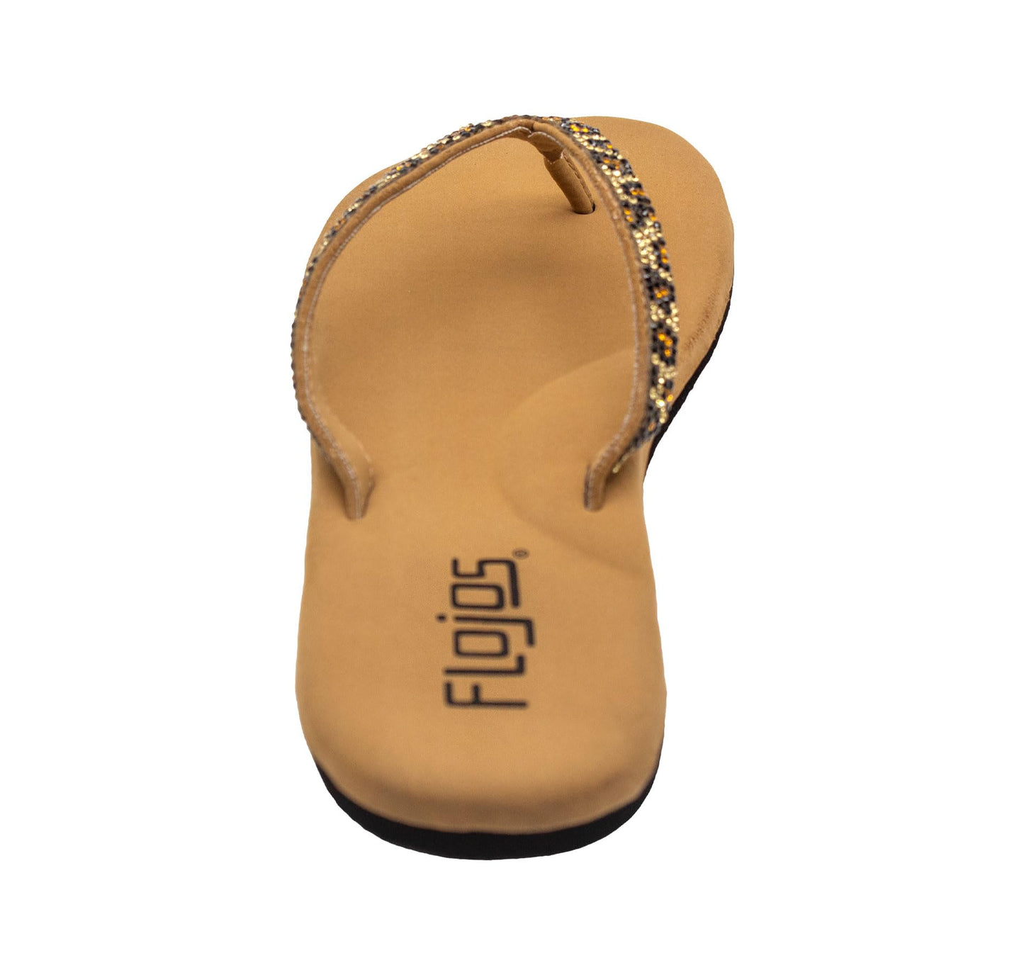 Flojos Women's Spark Flip-Flop, Tan Leopard, 6