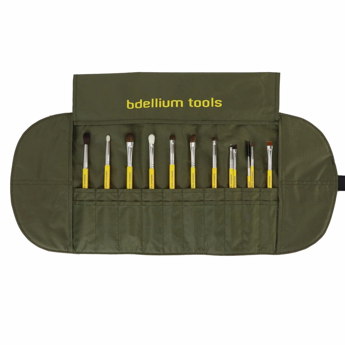 Bdellium Tools Professional Makeup Brush Studio - Eyes 12pc. Brush Set with Roll-Up Pouch
