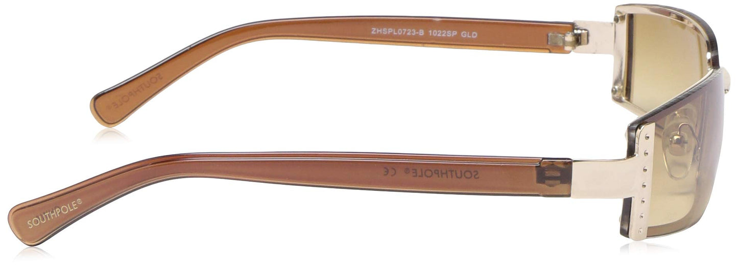 SOUTHPOLE Women's 1022SP Slim Retro Metal UV400 Protective Rectangular Sunglasses. Cool Gifts for Her, 51mm, Gold, 51 mm