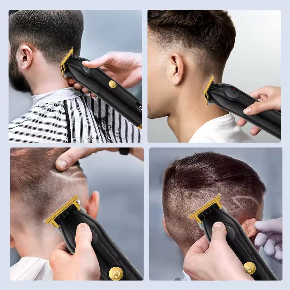 Professional Hair Clippers for Men, Cordless Barber Clippers and Trimmer Set with LCD Digital Display and 8 Limit Combs, Hair Cutting Grooming Beauty and Personal Care QDKVTNDJZ