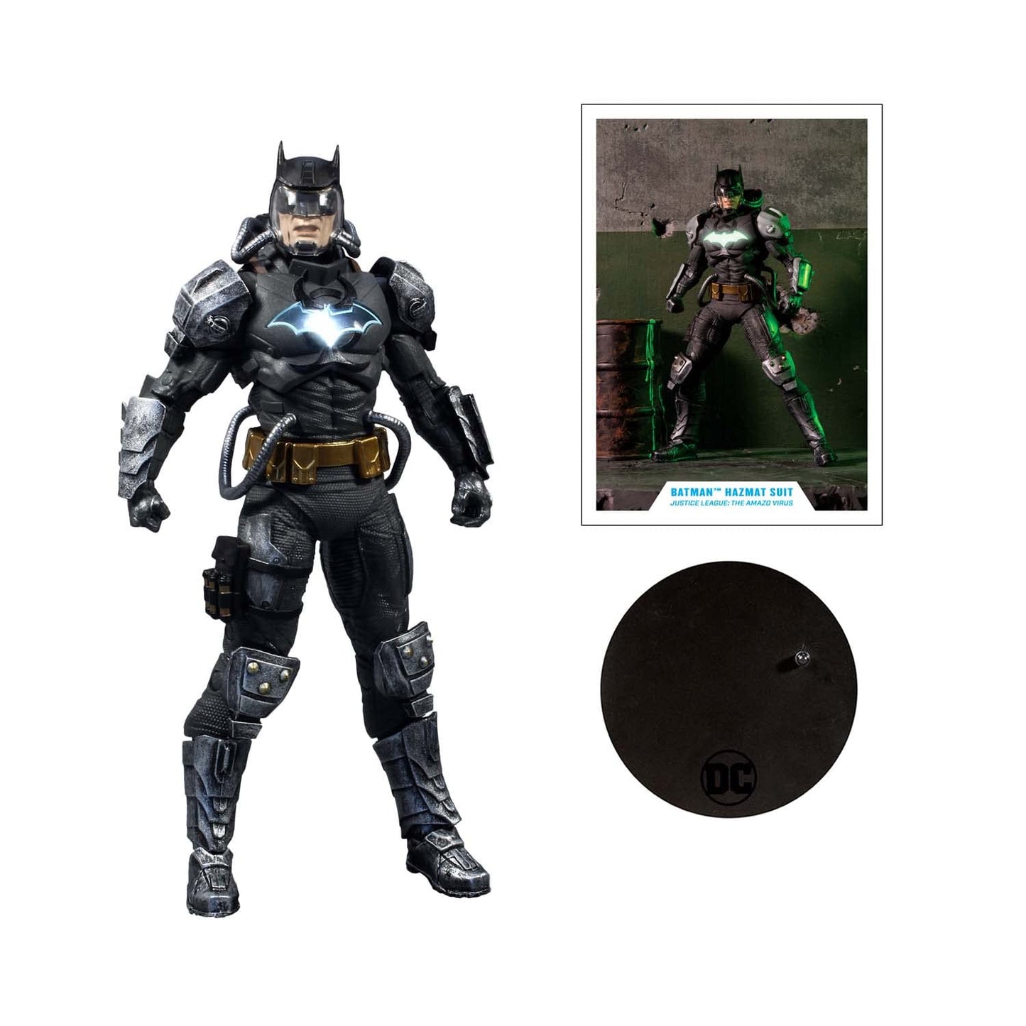 DC Multiverse 7IN - Batman Hazmat Suit (Light UP Logo) (Gold Label)