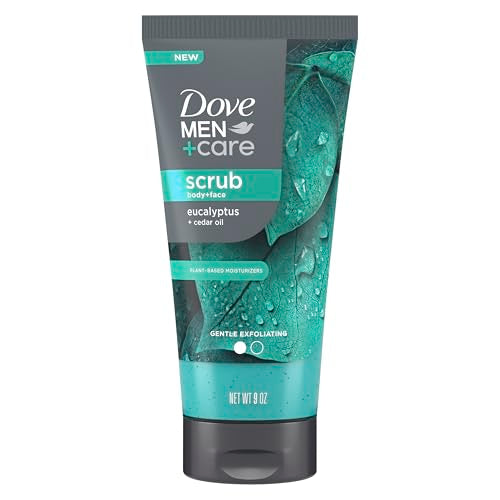 DOVE MEN + CARE Body and Face Scrub Eucalyptus Deeply Exfoliates for Hydrated & Nourished Skin 100% Gentle Cleanser, No Sulfate Cleansers or Parabens Beauty & Personal Care DOVE MEN + CARE