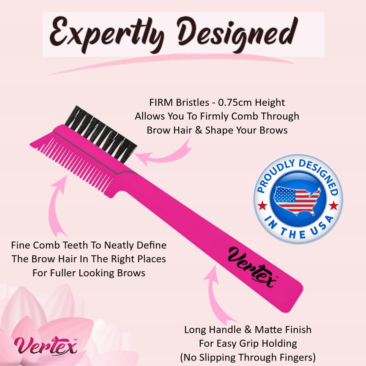 Eyebrow Brush Pencil Comb Kit - Duo Spoolie Thin Angled Real Firm Bristles Filling Blending Definer Techniques For Tint Powder Brow Pomade Gel Makeup