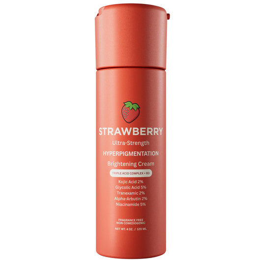 Strawberry® Brightening Hyperpigmentation Cream- Kojic Acid Cream - Skin Lightening Treatment with Glycolic - & Tranexamic Acid & Niacinamide