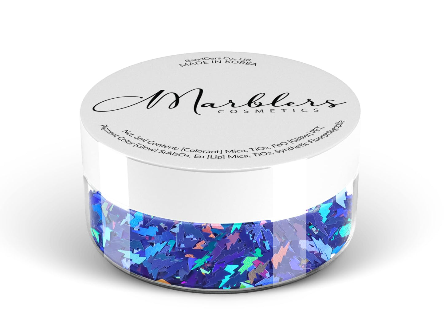 MARBLERS [Thunder] Shape Glitter for Body & Face 0.11oz (3g) | Flake | Non-Toxic | Vegan | Cruelty-Free | Eyeshadow, Nail Polish, Nail Art | Festival
