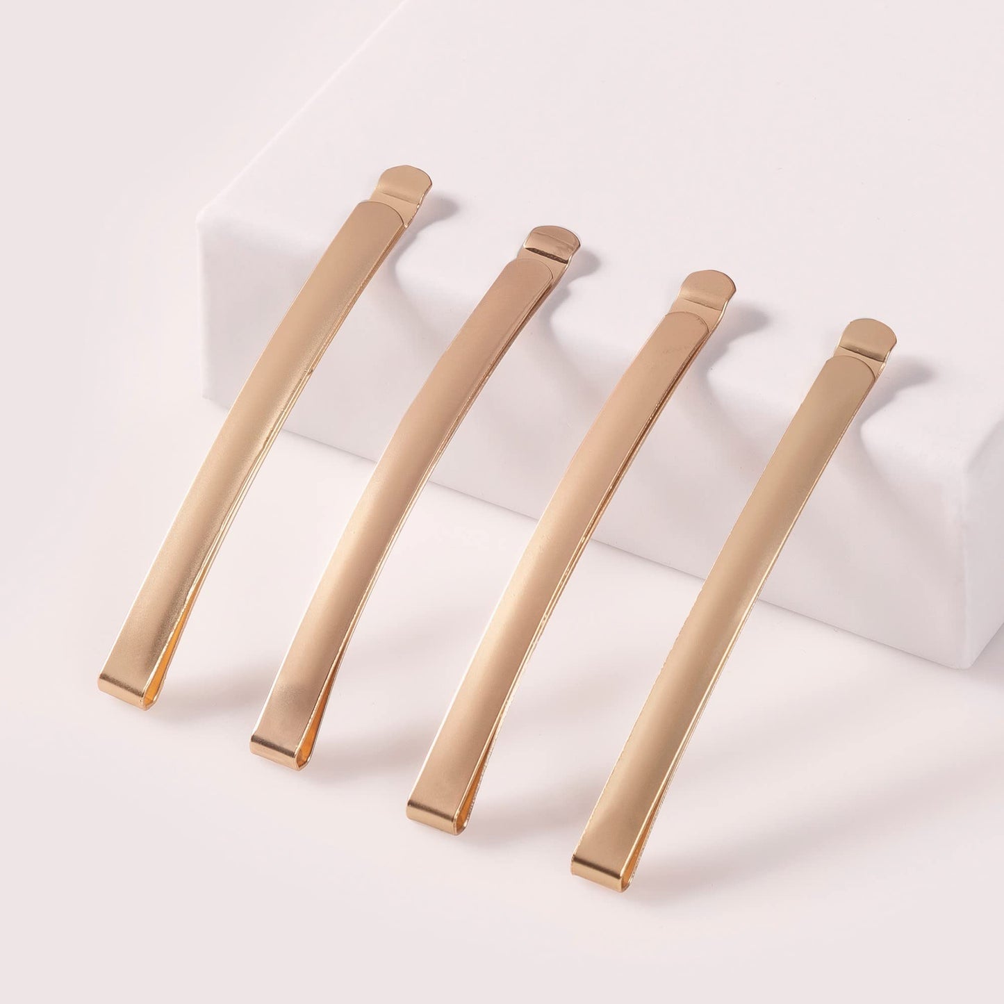 The Hair Edit Modern Bobby Pins - Gold Metal Fashion Hair Clips, 4 pack