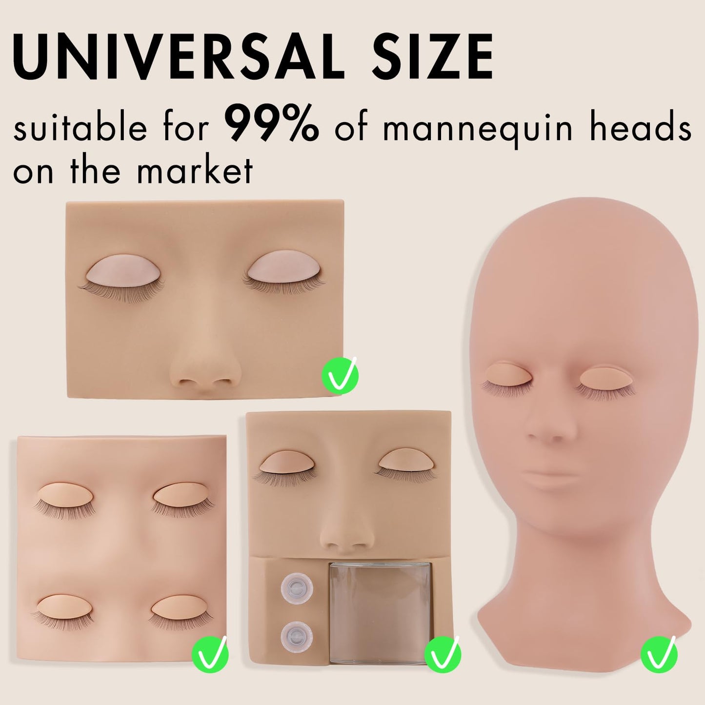 Embagol Multifunction Replaced Eyelids Makeup for Training Head Removable Realistic Eyelids Eyelash Training (3 Pair (Pack of 1))