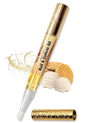 Bliss Kiss | 1 Vanilla Fragrance | Nail Oil Cuticle Pen w/Vitamin E & Jojoba?Nail Strengthener Nail Growth Serum for Brittle Peeling Breaking Thin Beauty & Personal Care Bliss Kiss